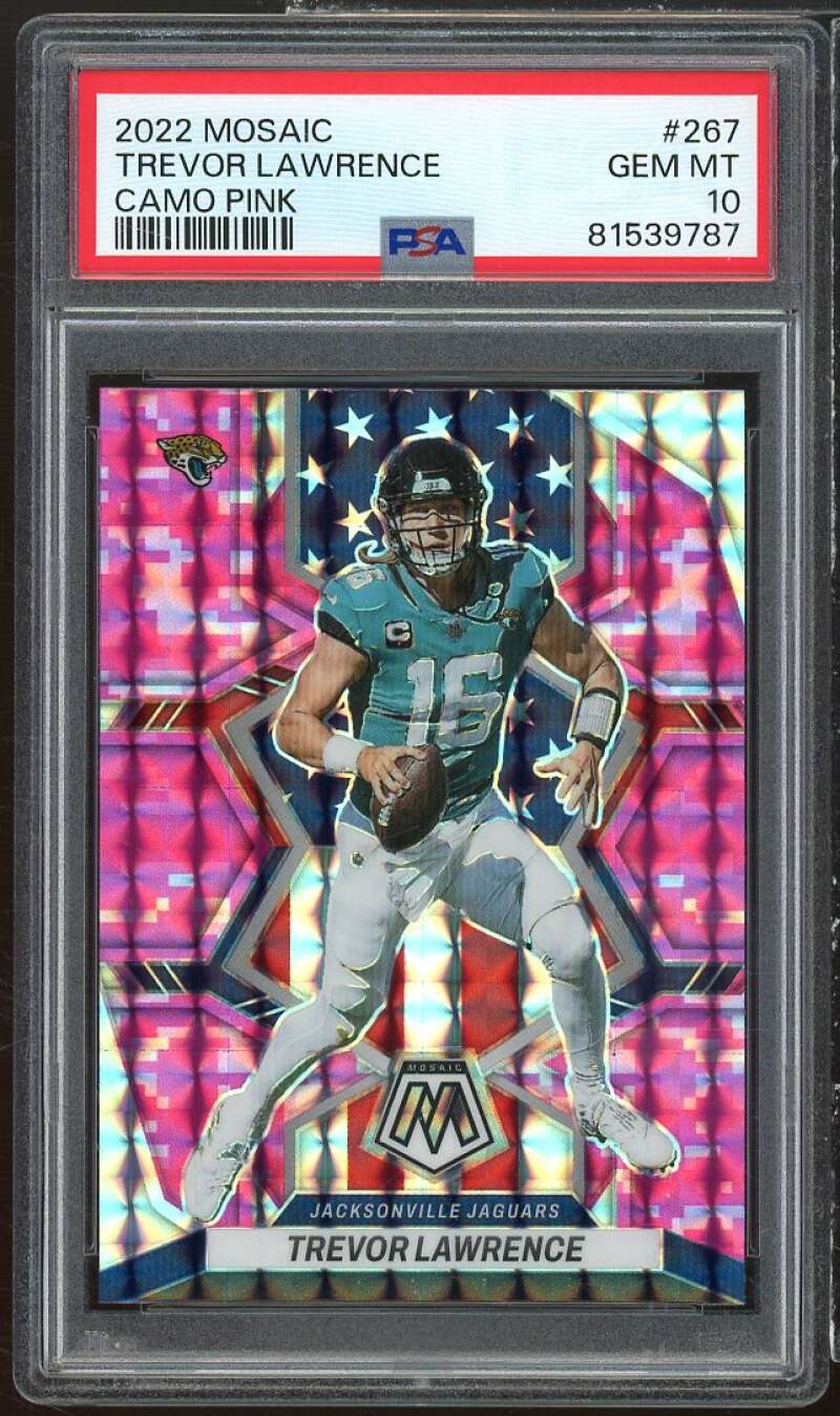 Trevor Lawrence Card 2022 Mosaic Camo Pink #267 PSA 10 Image 1