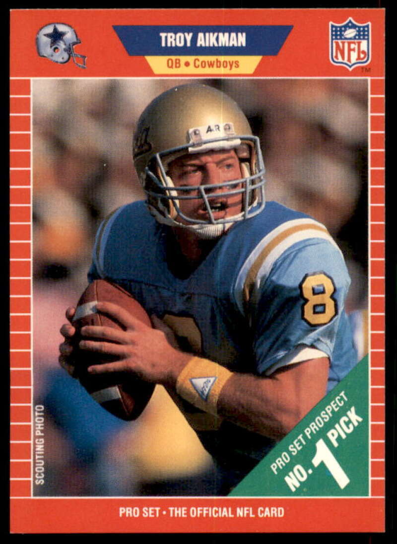 Troy Aikman Rookie Card 1989 Pro Set #490  Image 1