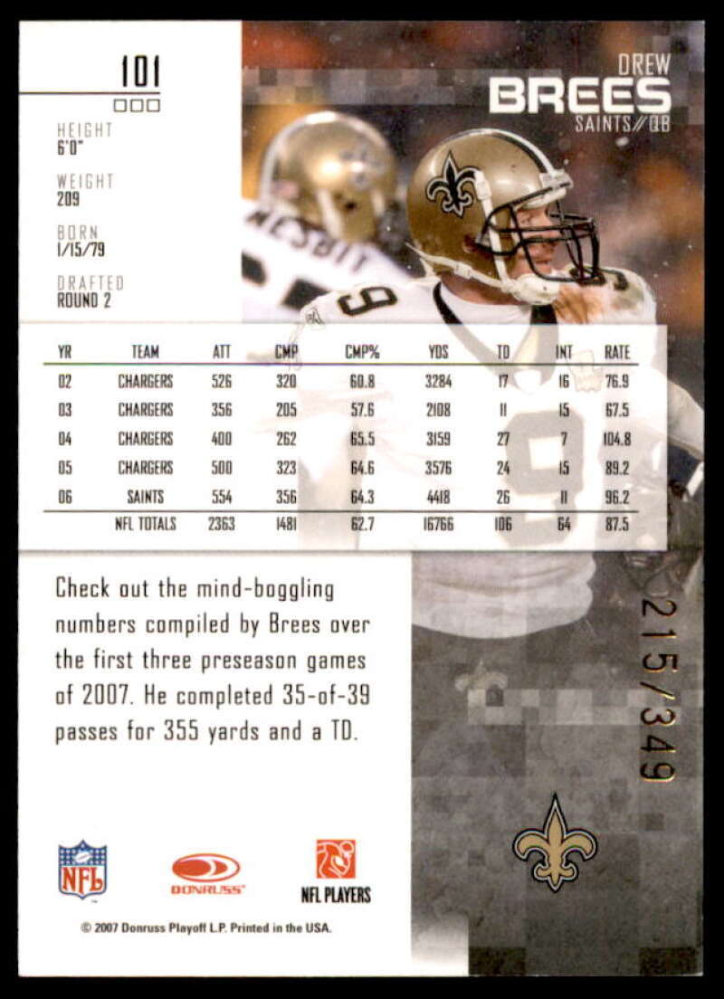 Drew Brees ELE Card 2007 Leaf Rookies Stars Gold Retail #101  Image 2