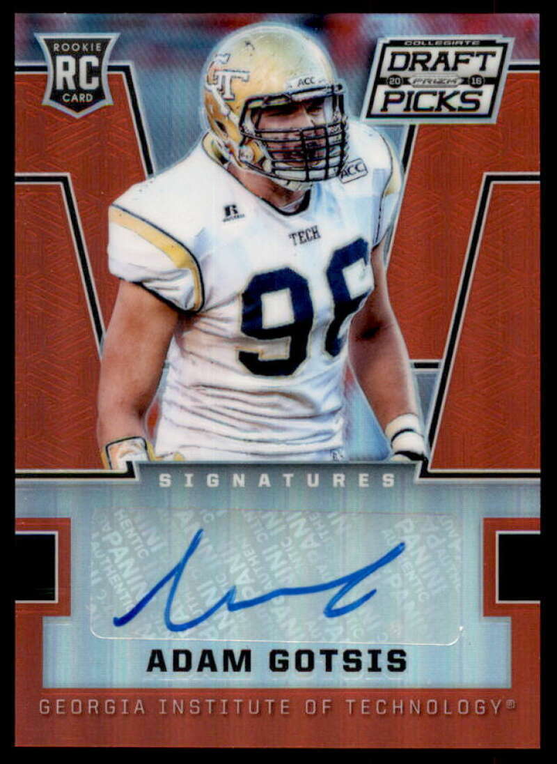 Adam Gotsis Card 2016 Panini Prizm Draft Picks Autographs Prizms Red #216  Image 1