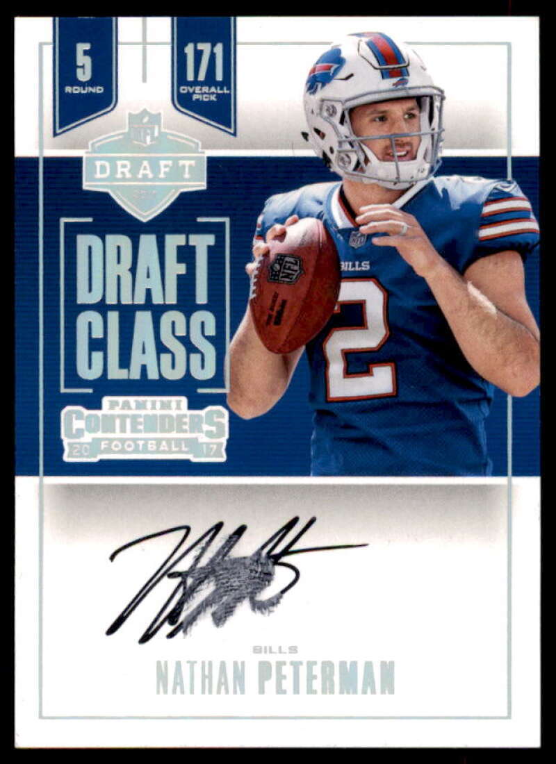 Nathan Peterman Rookie Card 2017 Panini Contenders Draft Class Autographs #8  Image 1