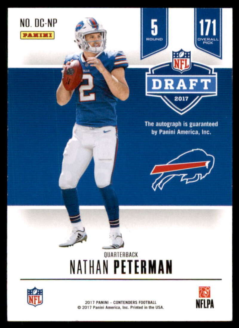 Nathan Peterman Rookie Card 2017 Panini Contenders Draft Class Autographs #8  Image 2