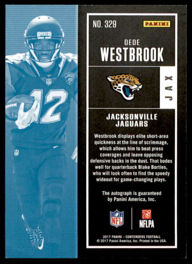 Dede Westbrook AU Rookie (read) Card 2017 Panini Contenders #329  Image 2