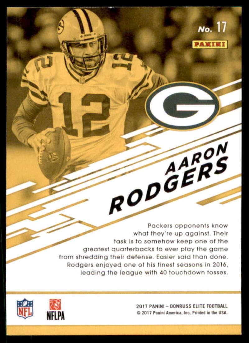 Aaron Rodgers R Card 2017 Elite Spellbound Green #17  Image 2