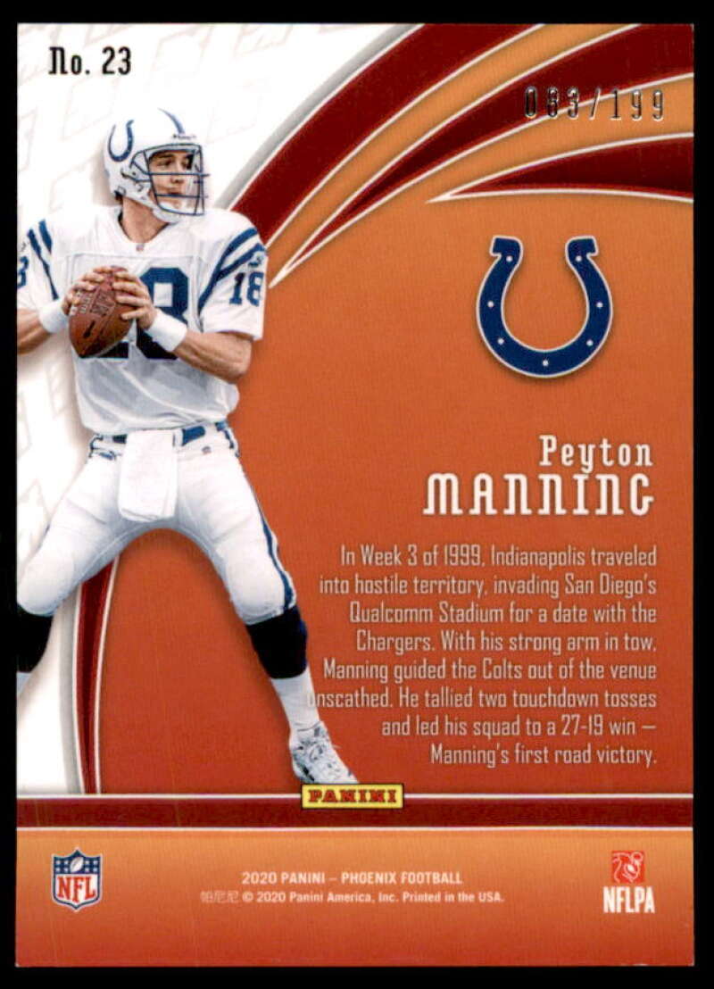 Peyton Manning Card 2020 Panini Phoenix Flame Throwers Pink #23  Image 2