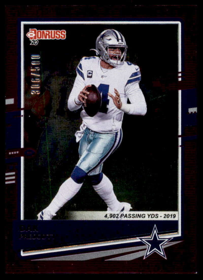 Dak Prescott Card 2020 Panini Donruss Season Stat Line #78  Image 1