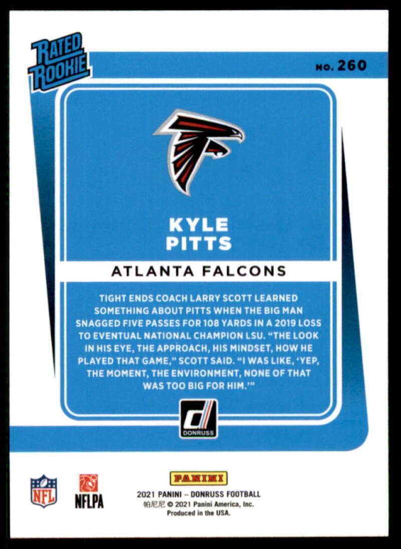 Kyle Pitts RR Rookie Card 2021 Donruss #260  Image 2