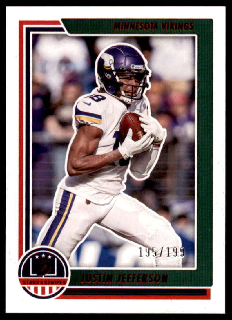 Justin Jefferson Card 2021 Panini Chronicles Stars and Stripes Red #32  Image 1