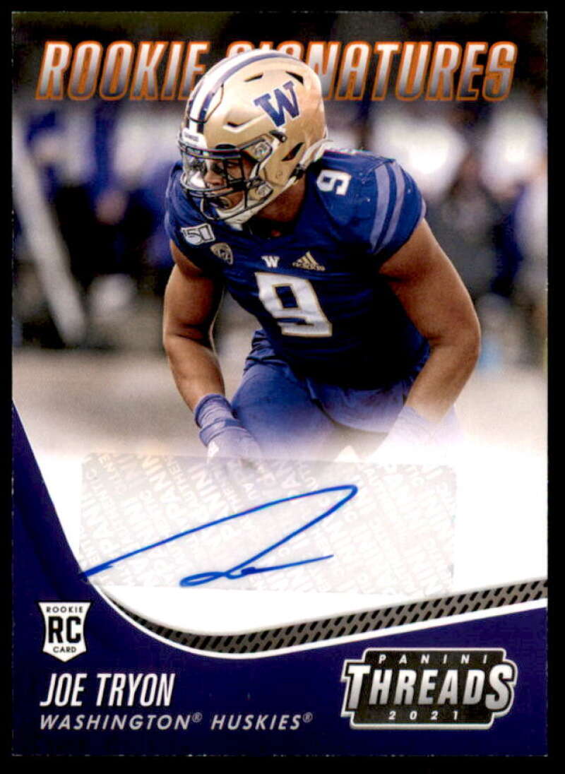 Joe Tryon Rookie 2021 Panini Chronicles Draft Picks Threads Rookie Signatures #5  Image 1