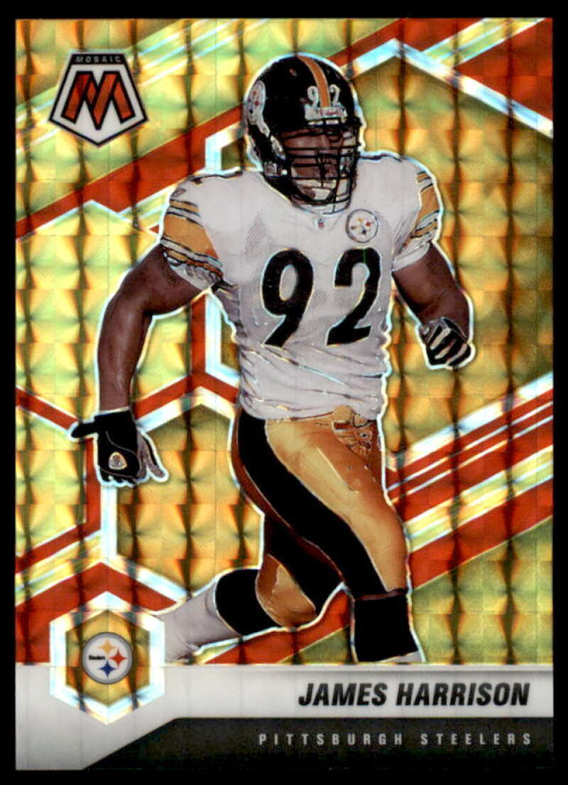 James Harrison Card 2021 Panini Mosaic Mosaic Choice Fusion Red and Yellow #167  Image 1