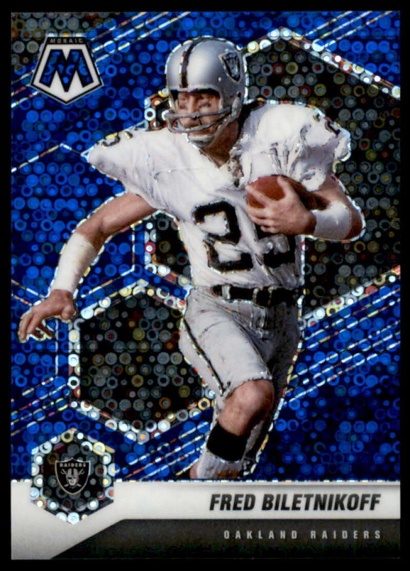 Fred Biletnikoff Card 2021 Panini Mosaic Mosaic No Huddle Blue #105  Image 1