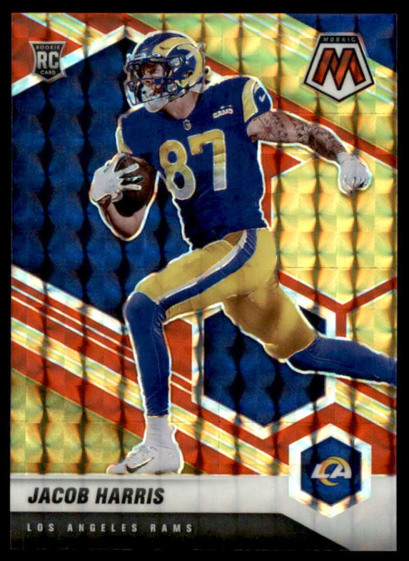 Jacob Harris Card 2021 Panini Mosaic Mosaic Choice Fusion Red and Yellow #338  Image 1