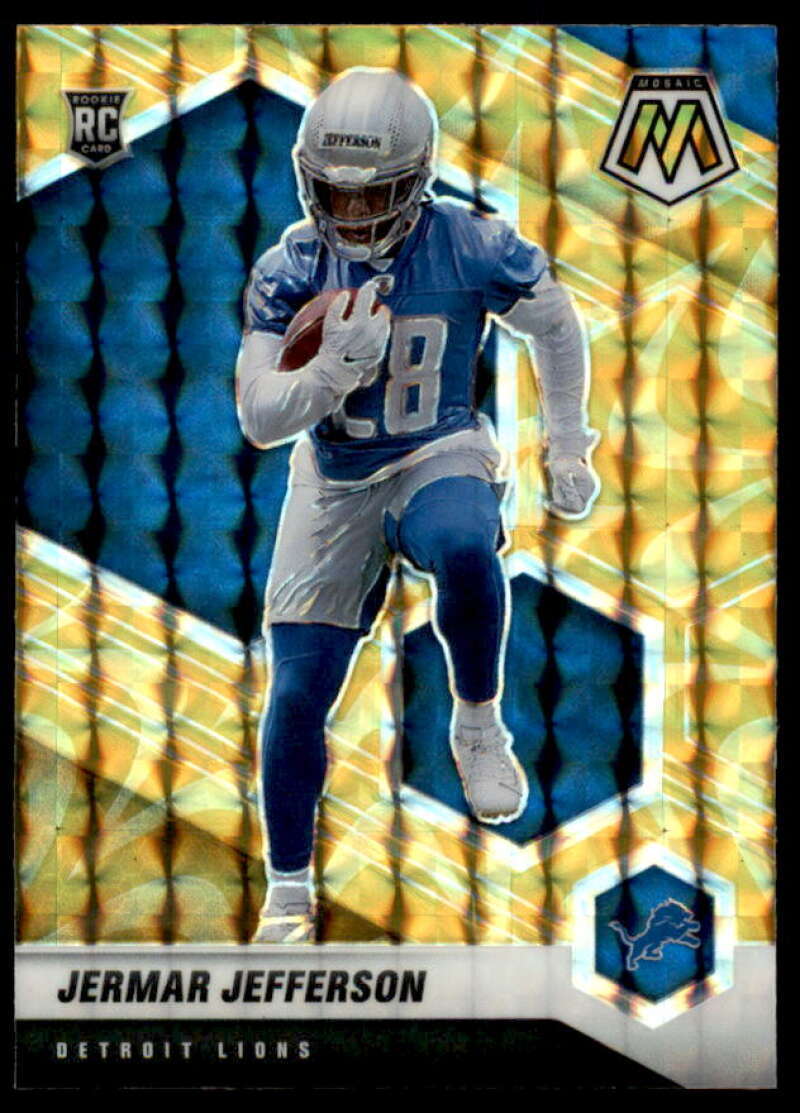 Jermar Jefferson Rookie Card 2021 Panini Mosaic Mosaic Reactive Yellow #375  Image 1