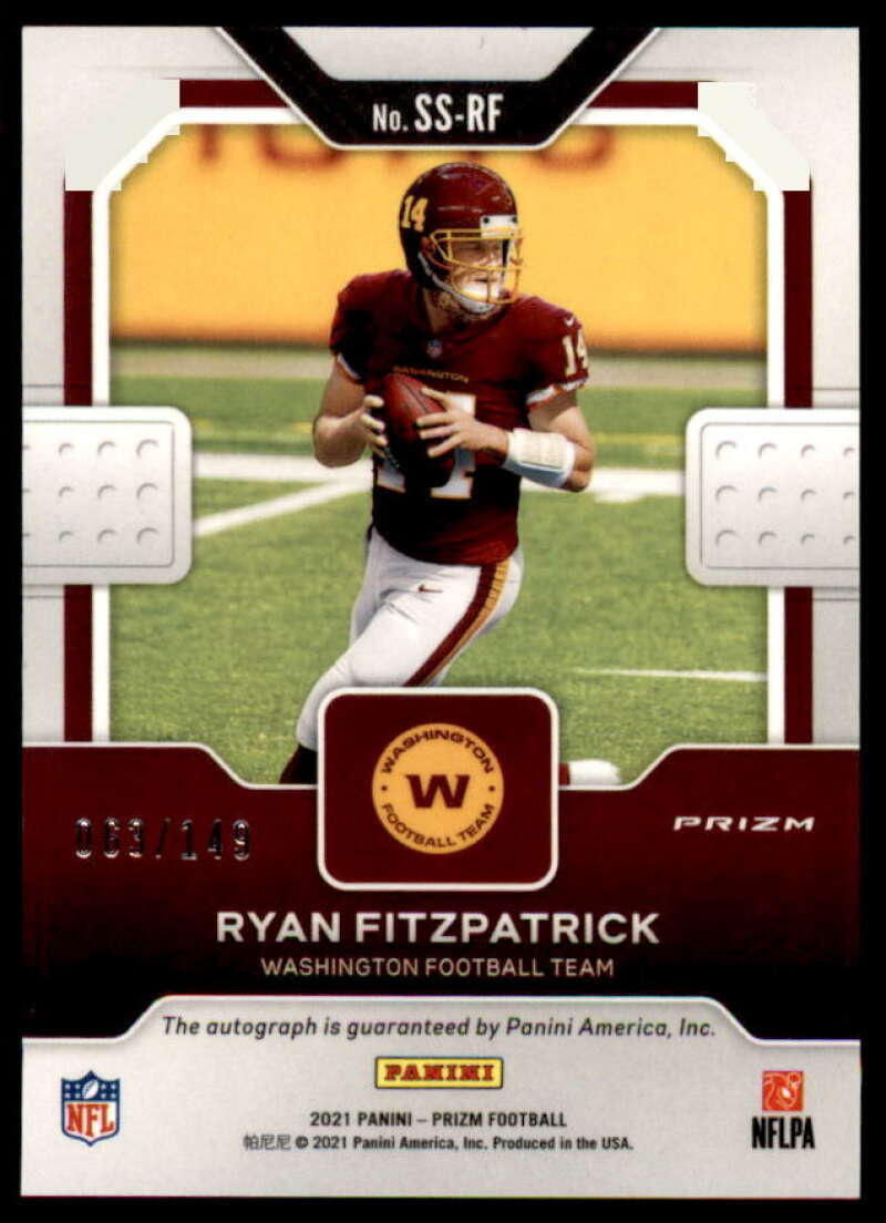 Ryan Fitzpatrick Card 2021 Panini Prizm Sensational Signatures #16  Image 2