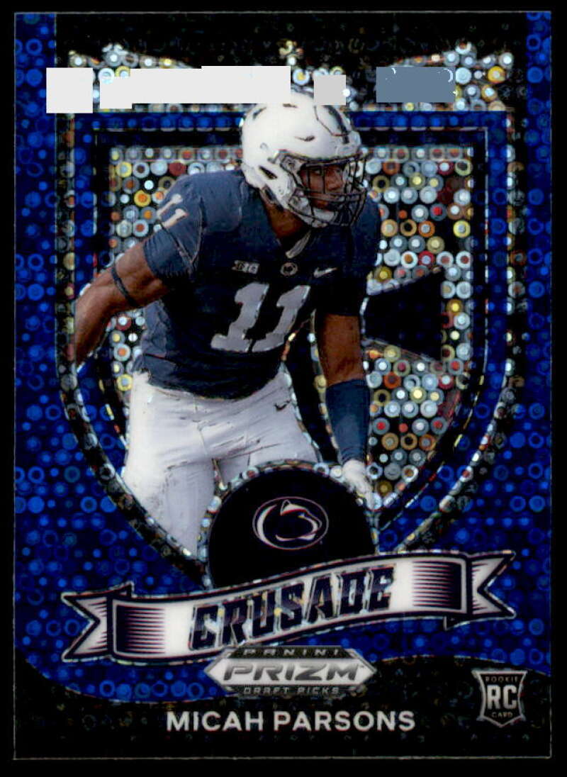 Micah Parsons Rookie 2021 Panini Prizm Draft Picks Prizms Blue Circles #175  Image 1