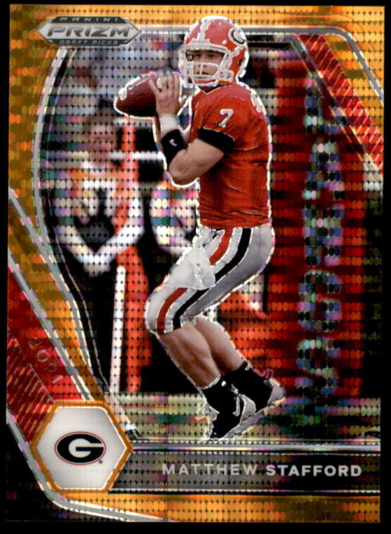 Matthew Stafford Card 2021 Panini Prizm Draft Picks Prizms Orange Pulsar #19  Image 1