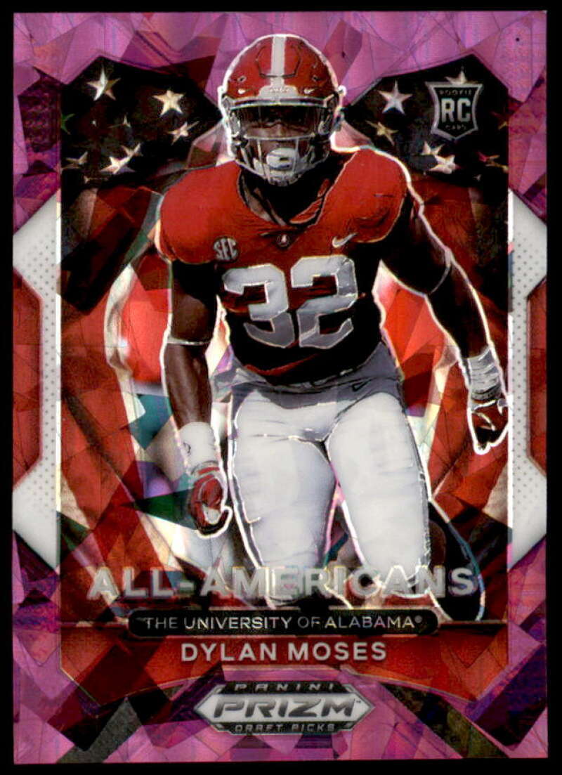 Dylan Moses AA Rookie Card 2021 Panini Prizm Draft Picks Prizms Purple Ice #190  Image 1