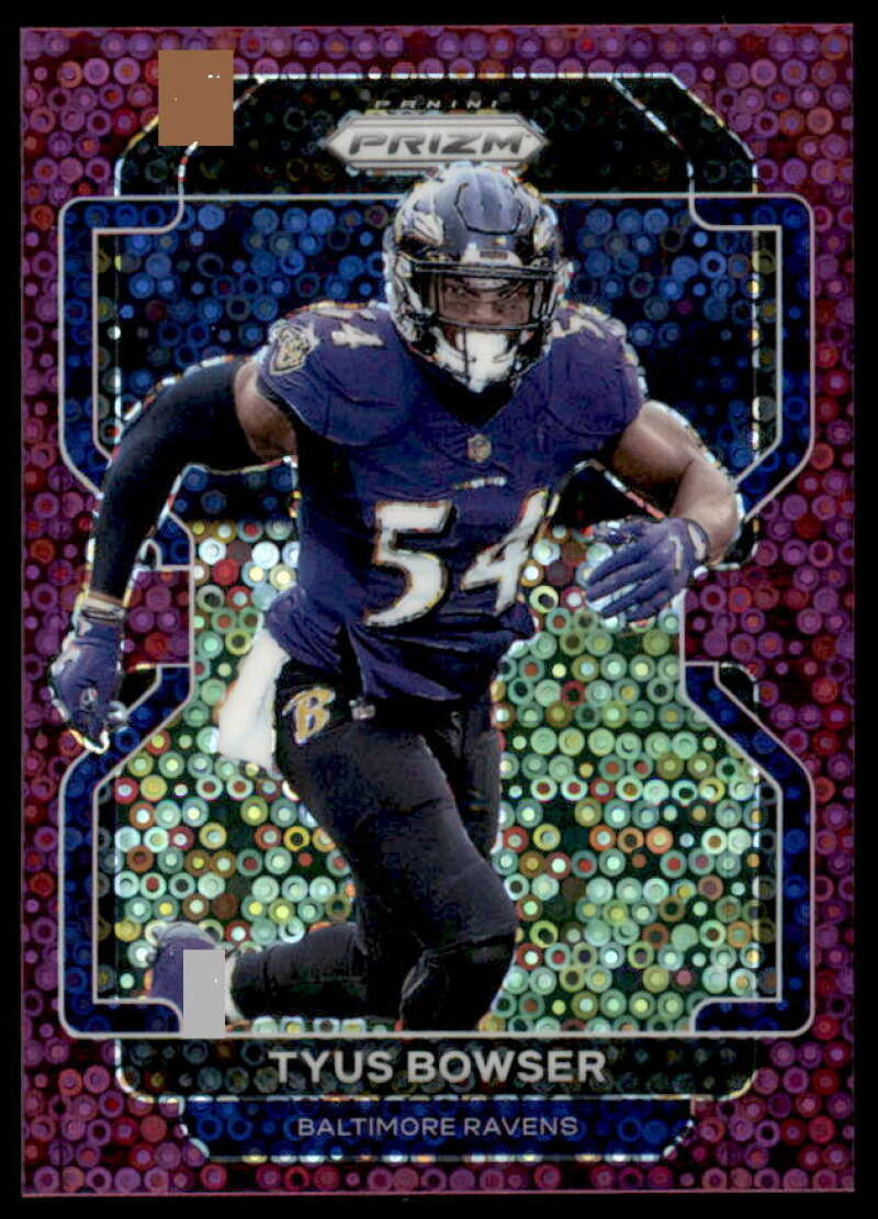 Tyus Bowser Card 2021 Panini Prizm Prizms No Huddle Purple #286  Image 1