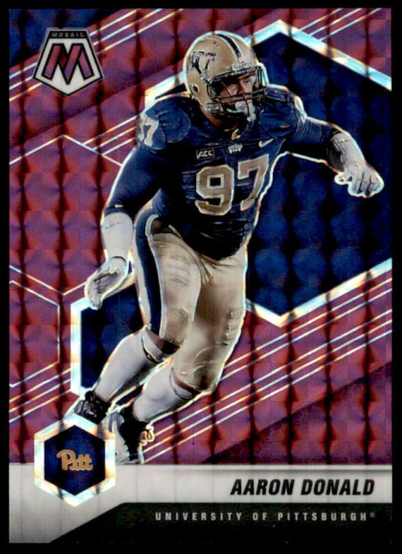 Aaron Donald Card 2022 Panini Mosaic Draft Picks Mosaic Purple #40  Image 1