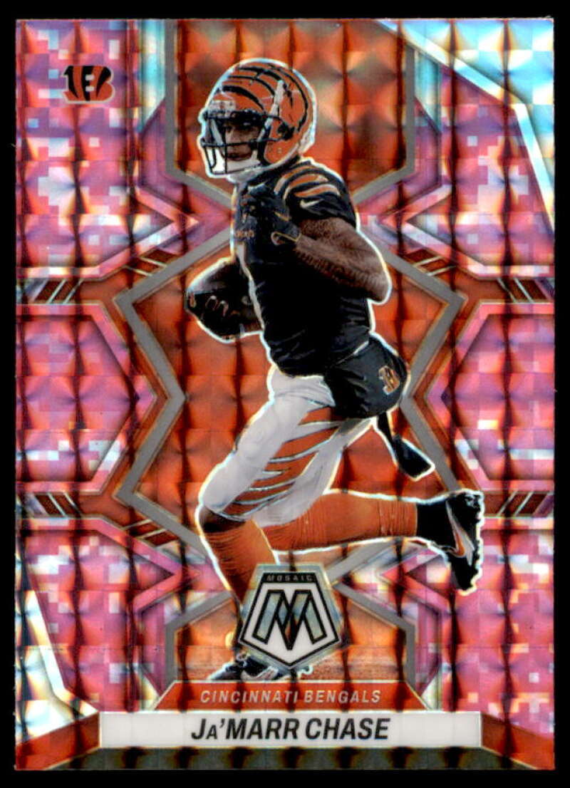 Ja'Marr Chase Card 2022 Panini Mosaic Mosaic Camo Pink #41  Image 1