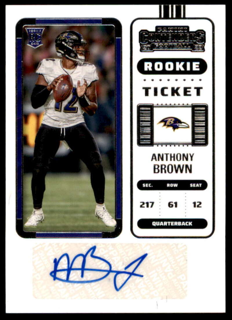 Anthony Brown AU Rookie Card 2022 Panini Contenders #284  Image 1