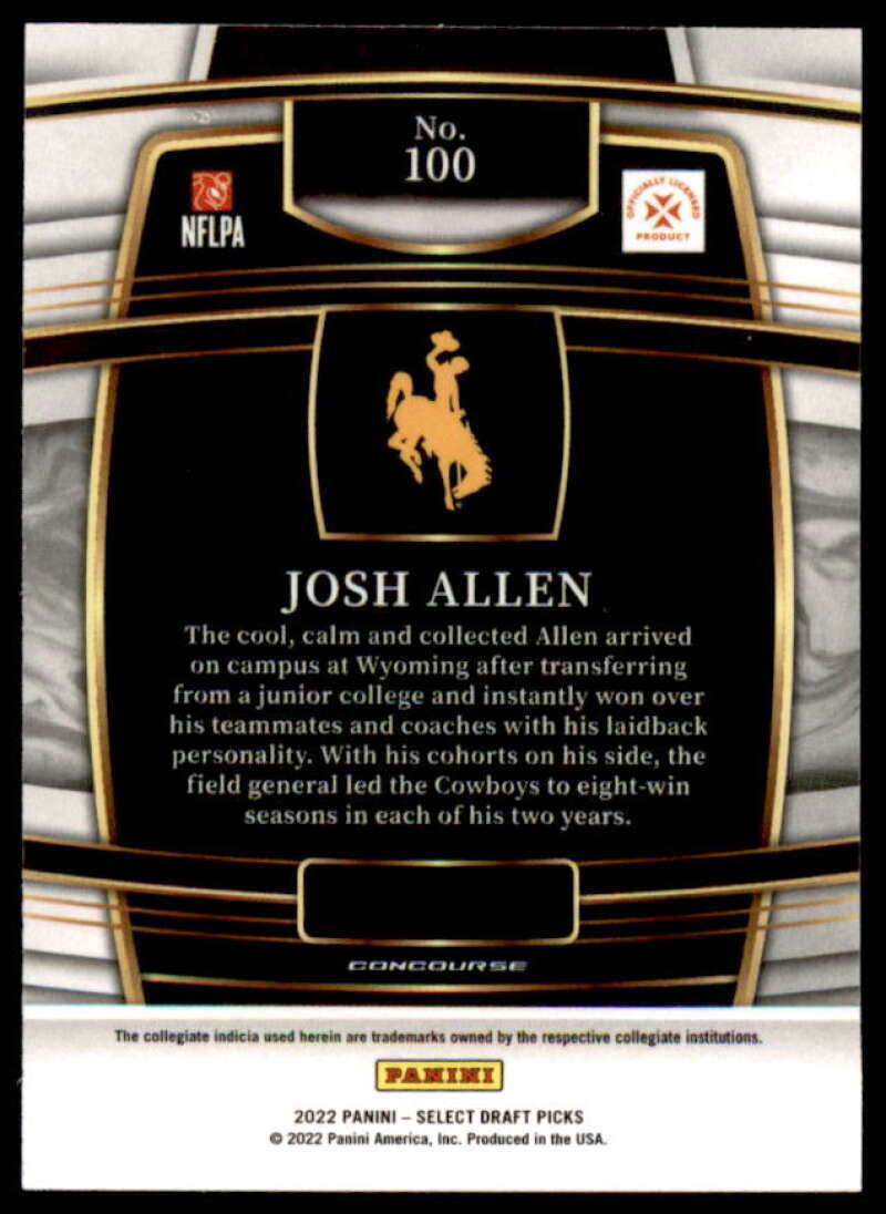 Josh Allen Card 2022 Select Draft Picks Blue #100  Image 2