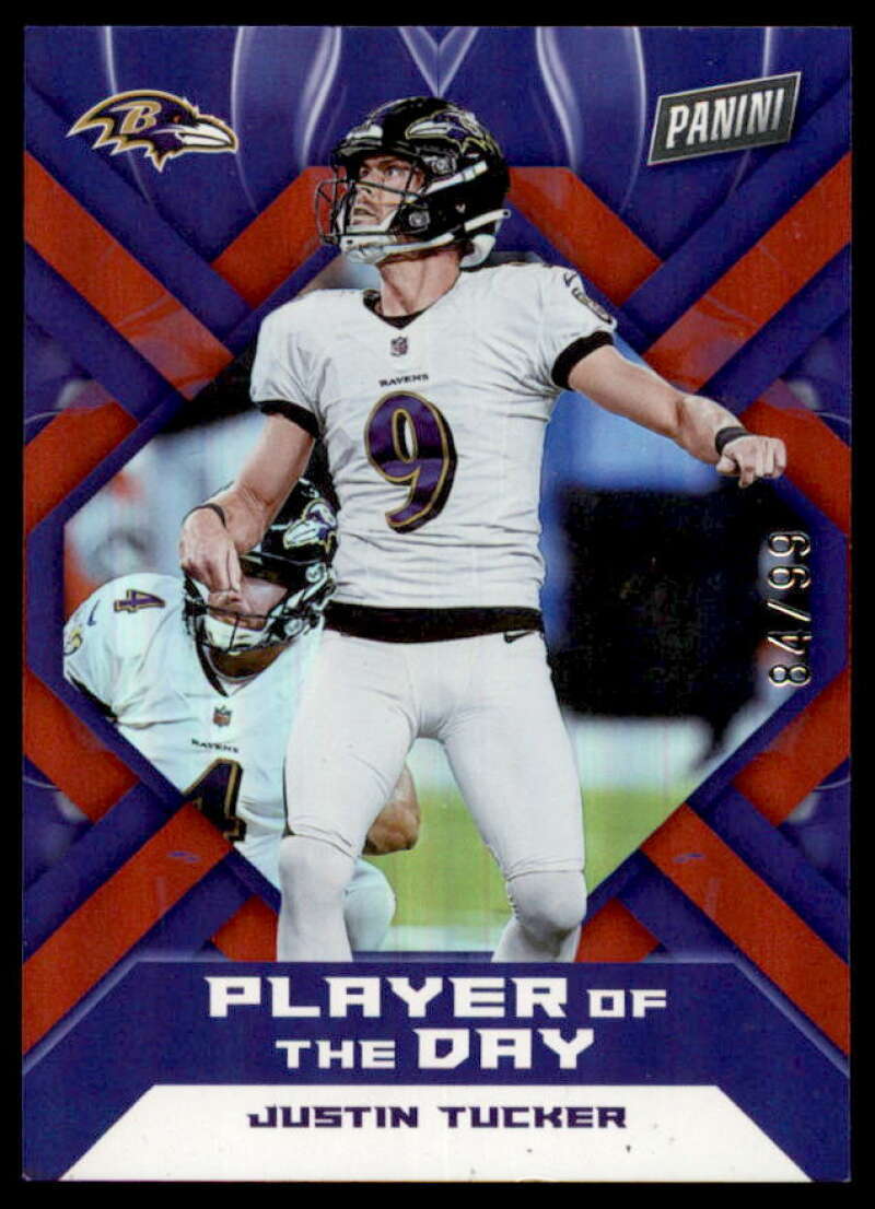 Justin Tucker Card 2022 Panini Player of the Day Red #50  Image 1