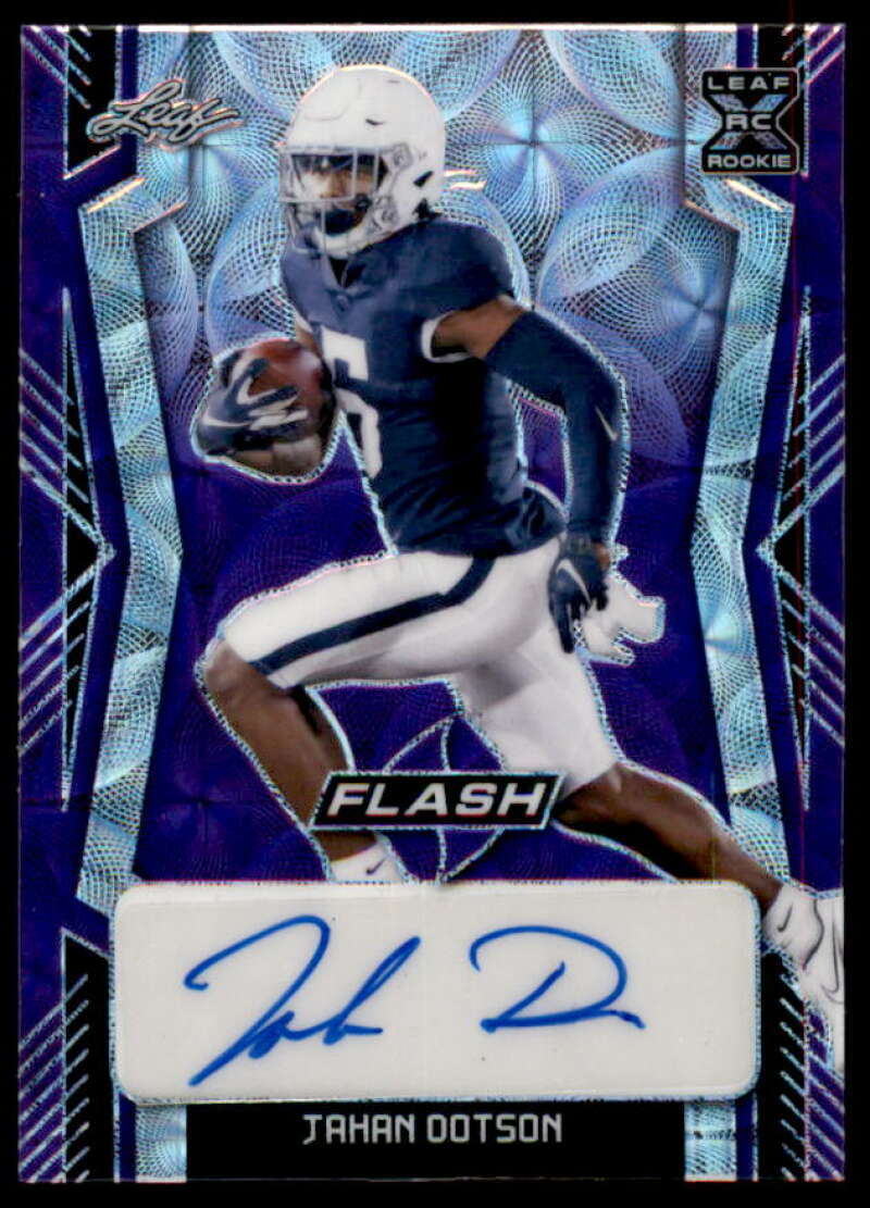 Jahan Dotson Rookie Card 2022 Leaf Flash Autographs Kaleidoscope Purple #BAJD1  Image 1