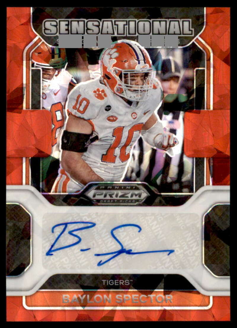 Baylon Spector 2022 Panini Prizm Draft Picks Sensational Signatures Red Ice #70  Image 1