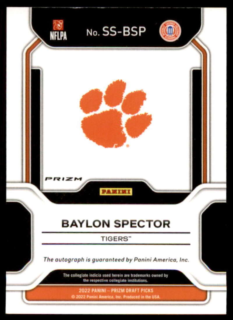 Baylon Spector 2022 Panini Prizm Draft Picks Sensational Signatures Red Ice #70  Image 2