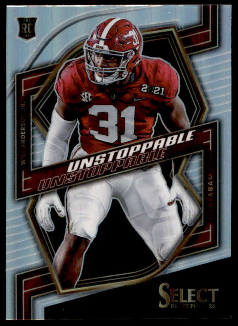 Will Anderson Jr. Rookie Card 2023 Select Draft Picks Unstoppable Prizms #14  Image 1