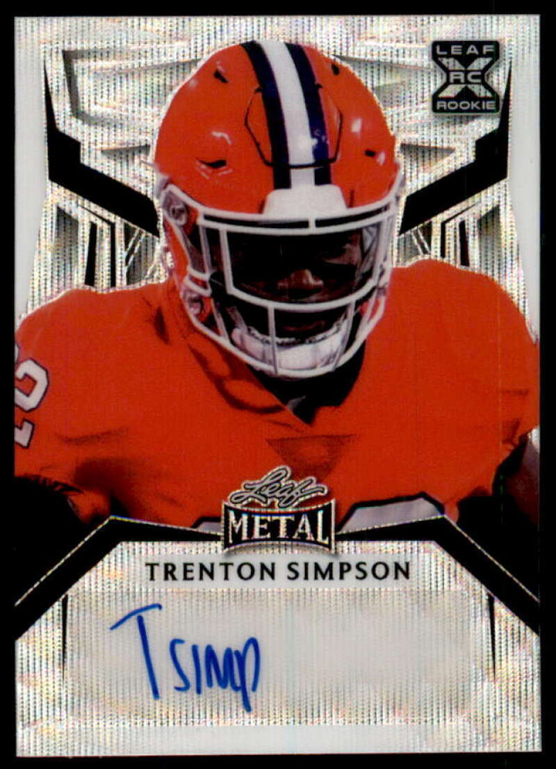 Trenton Simpson Rookie 2023 Leaf Metal Portrait Autographs Mojo Silver #PATS1  Image 1