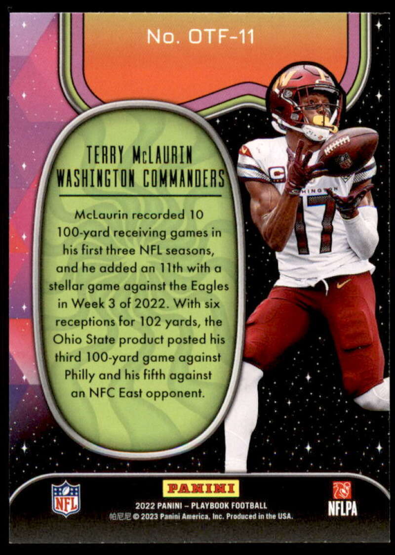 Terry McLaurin Card 2022 Panini Playbook On the Fly #11  Image 2