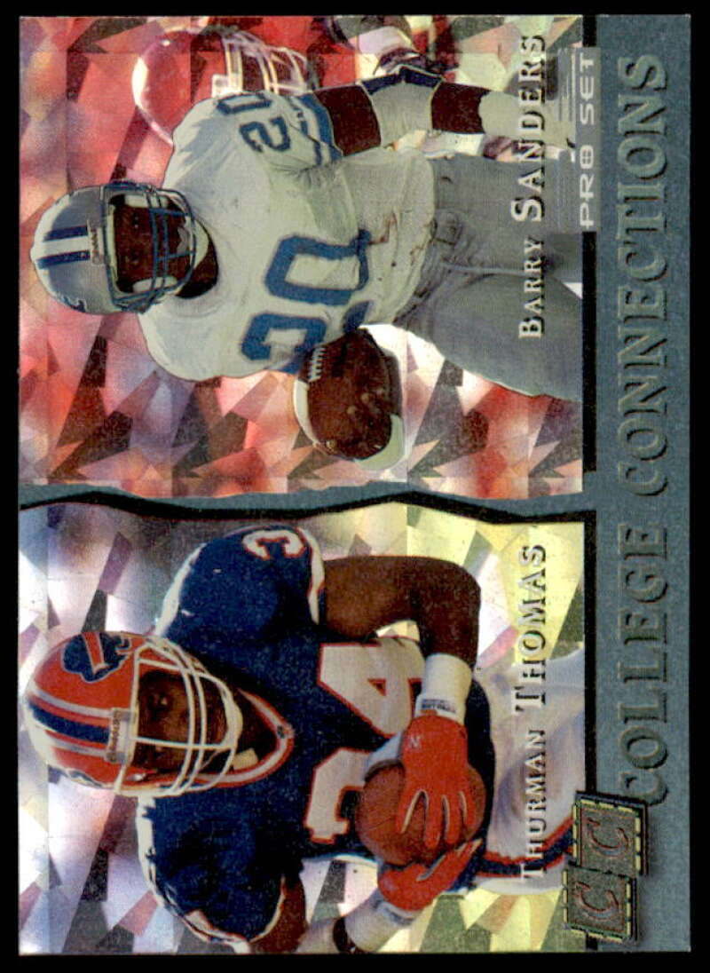 Barry Sanders/Thurman Thomas Card 1993 Pro Set College Connections #CC1  Image 1