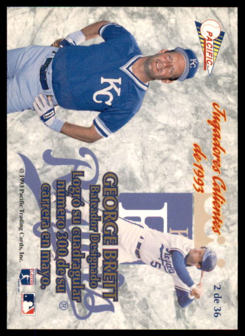 George Brett Card 1993 Pacific Jugadores Calientes #2  Image 2