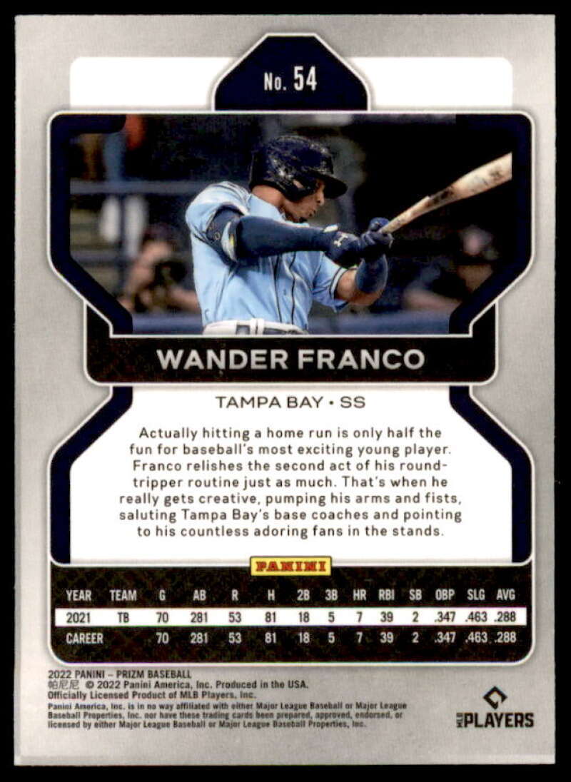 Wander Franco Rookie Card 2022 Panini Prizm #54  Image 2