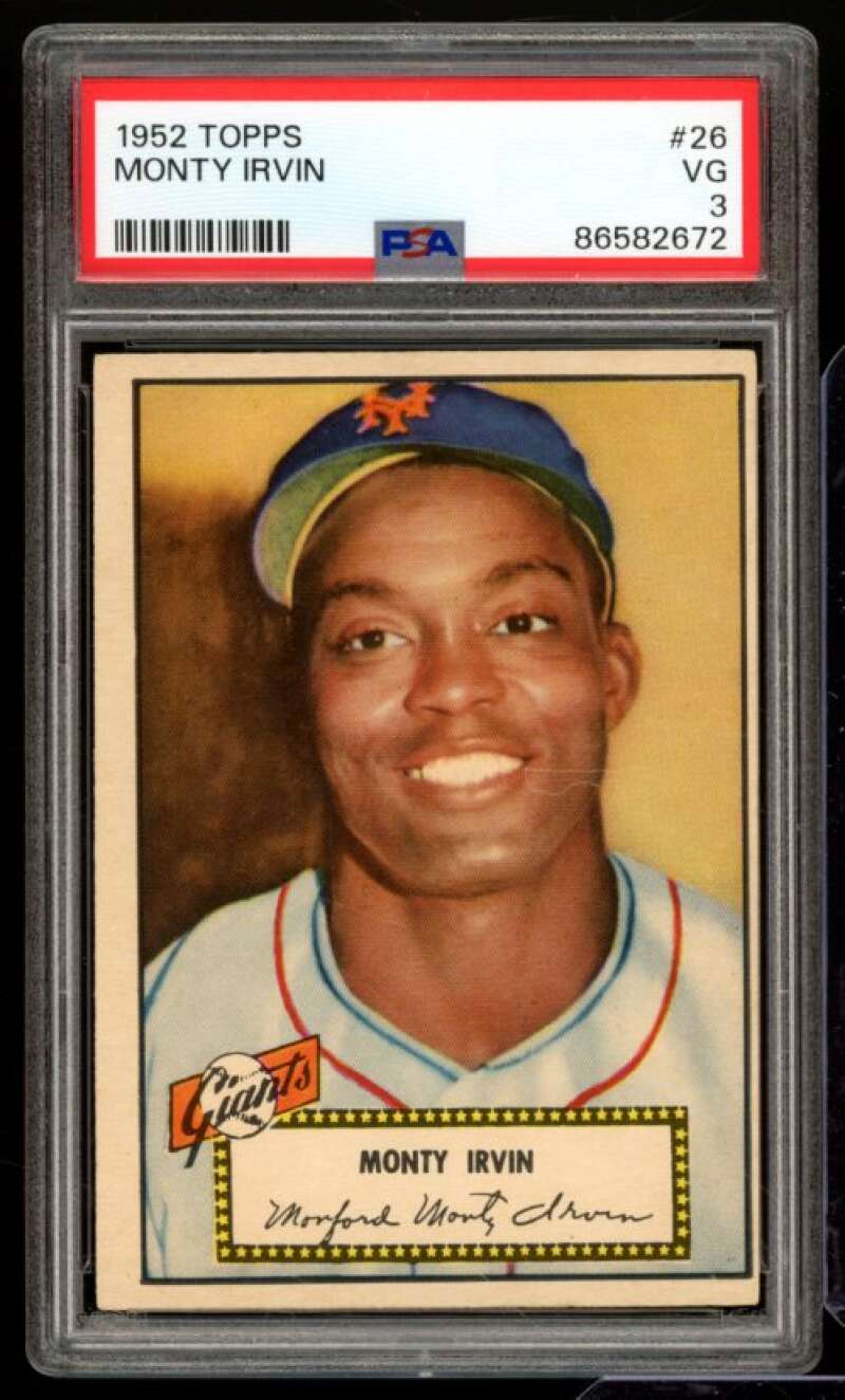 Monte Irvin Card 1952 Topps #26 PSA 3 Image 1