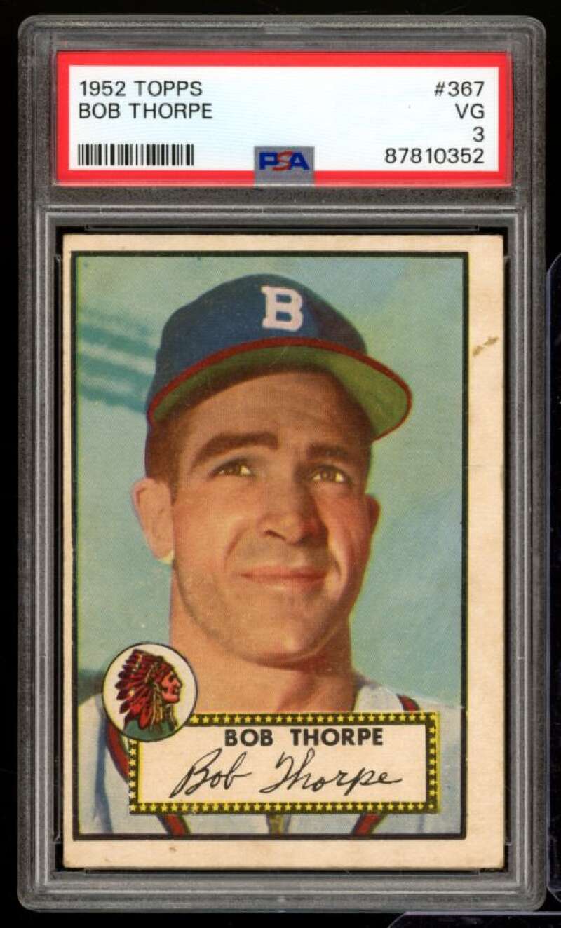 Bob Thorpe Rookie Card 1952 Topps #367 PSA 3 Image 1