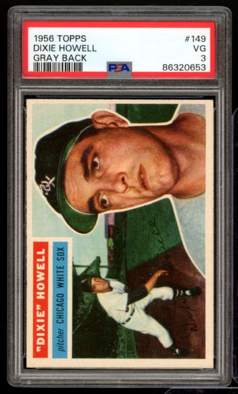 Dixie Howell Card 1956 Topps Gray Back #149 PSA 3 Image 1