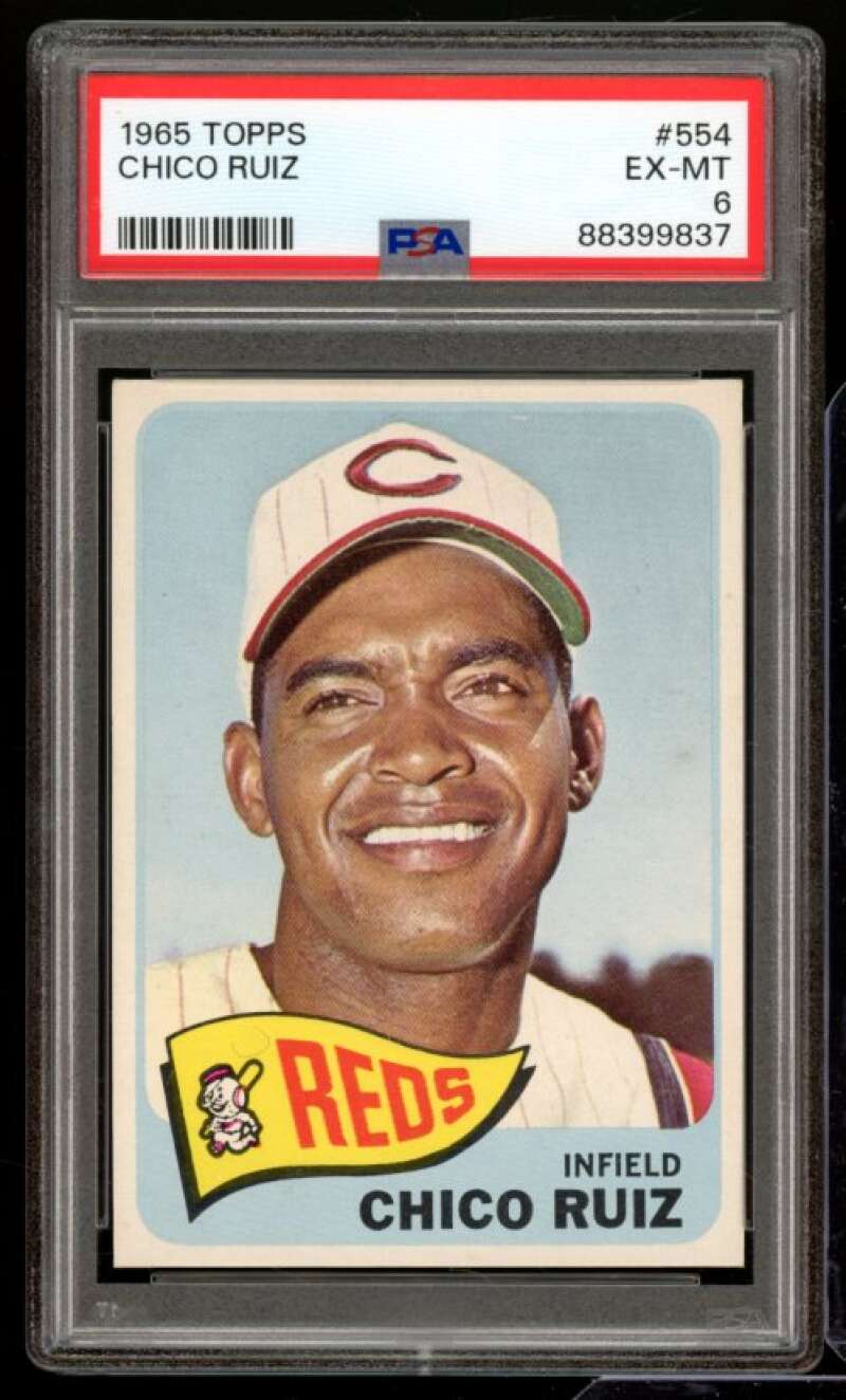 Chico Ruiz Card 1965 Topps #554 PSA 6 Image 1