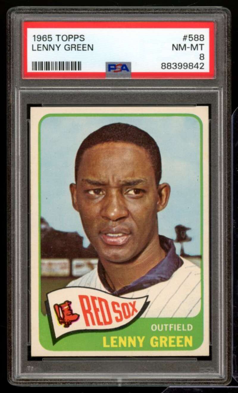 Lenny Green Card 1965 Topps #588 PSA 8 Image 1