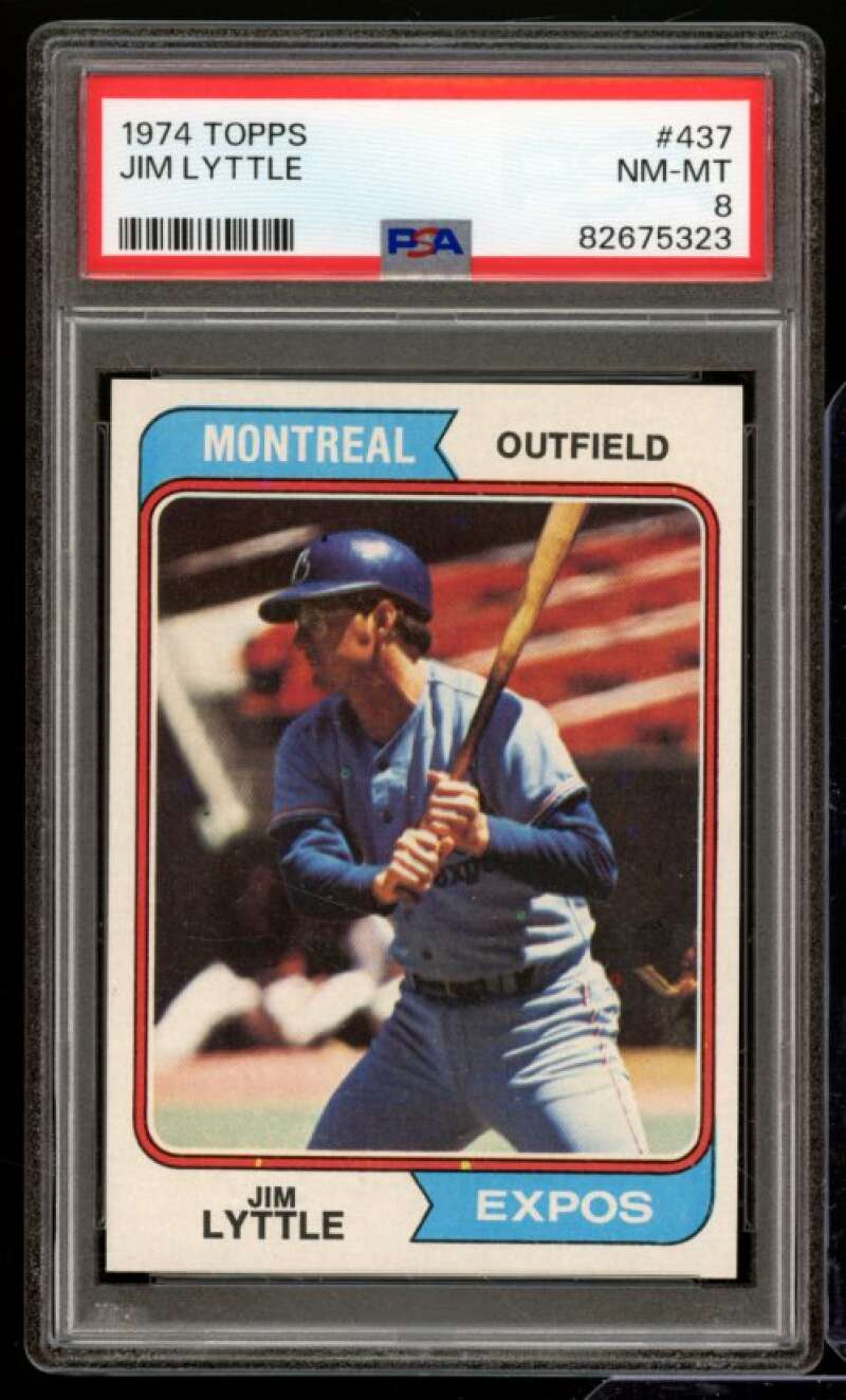 Jim Lyttle Card 1974 Topps #437 PSA 8 Image 1