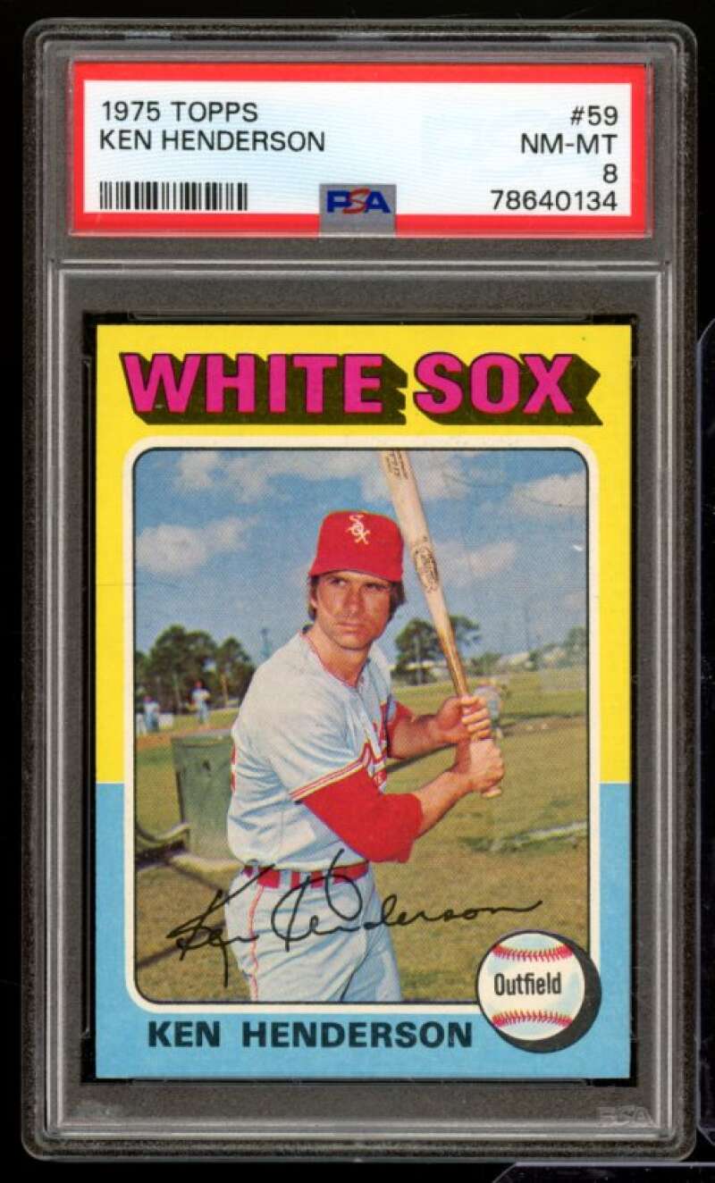 Ken Henderson Card 1975 Topps #59 PSA 8 Image 1