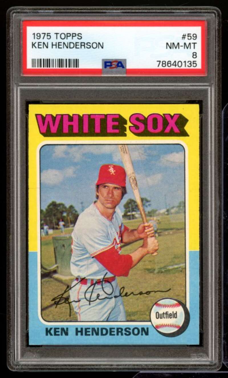 Ken Henderson Card 1975 Topps #59 PSA 8 Image 1