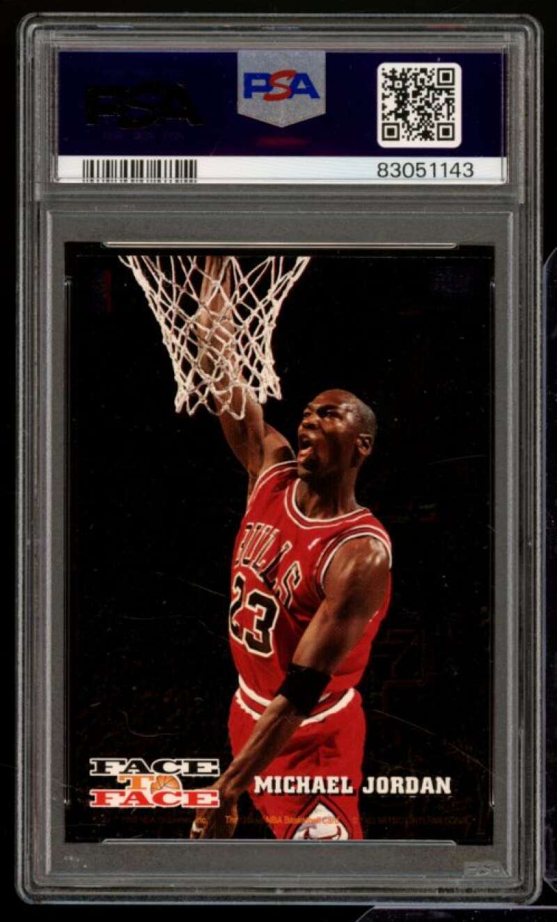 Harold Miner/Michael Jordan Card 1993-94 Hoops Face To Face #ftf10 PSA 8 Image 2