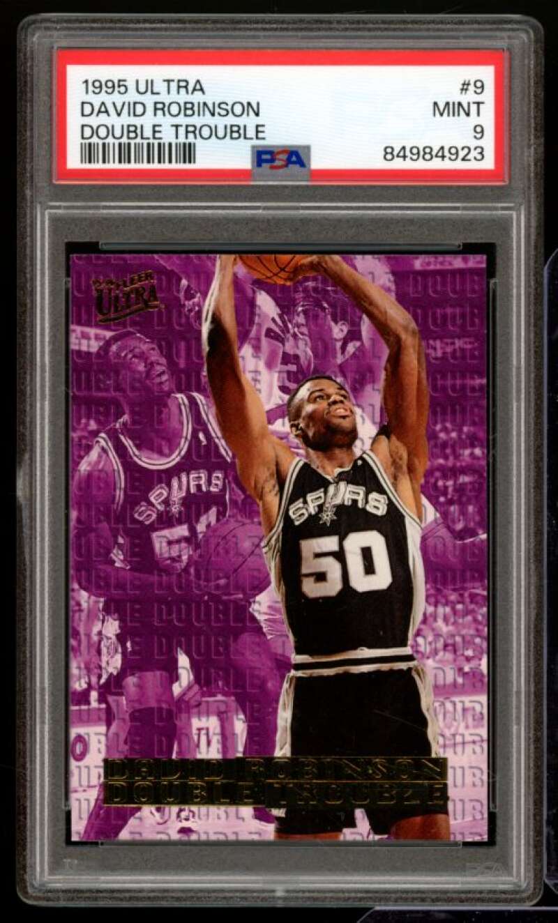 David Robinson Card 1995-96 Ultra Double Trouble #9 PSA 9 Image 1