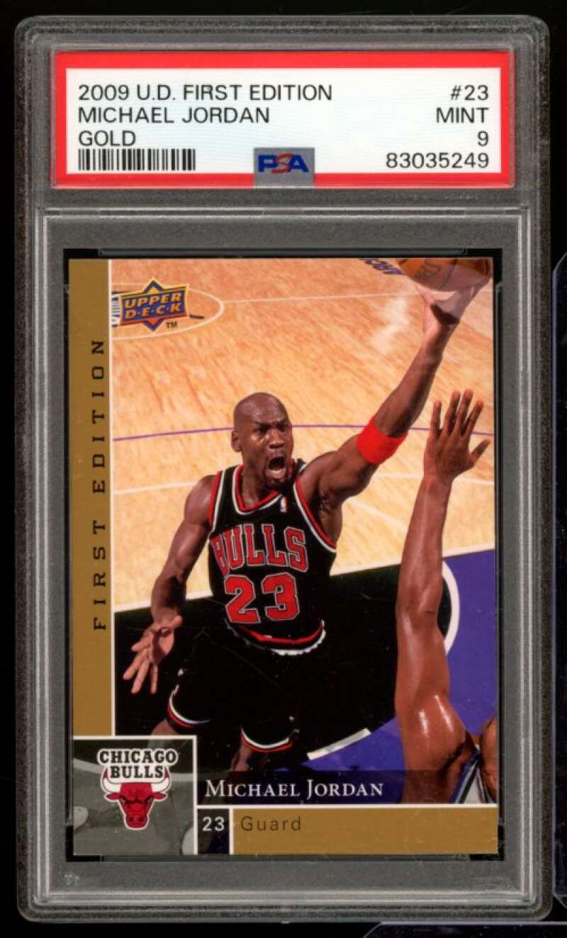 Michael Jordan Card 2009-10 UD First Edition Gold #23 PSA 9 Image 1