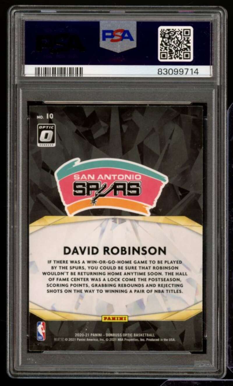 David Robinson Card 2020-21 Panini Donruss Optic Winner Stays (pop 1) #10 PSA 10 Image 2