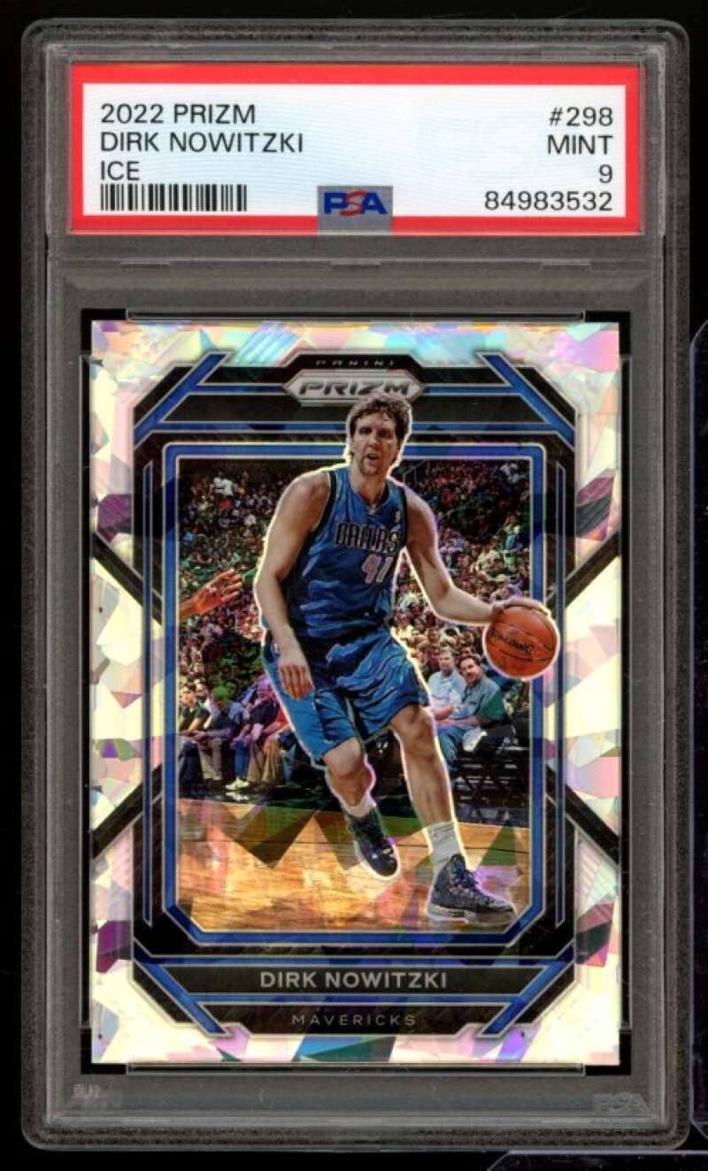 Dirk Nowitzki Card 2022-23 Prizm Ice (pop 1) #298 PSA 9 Image 1