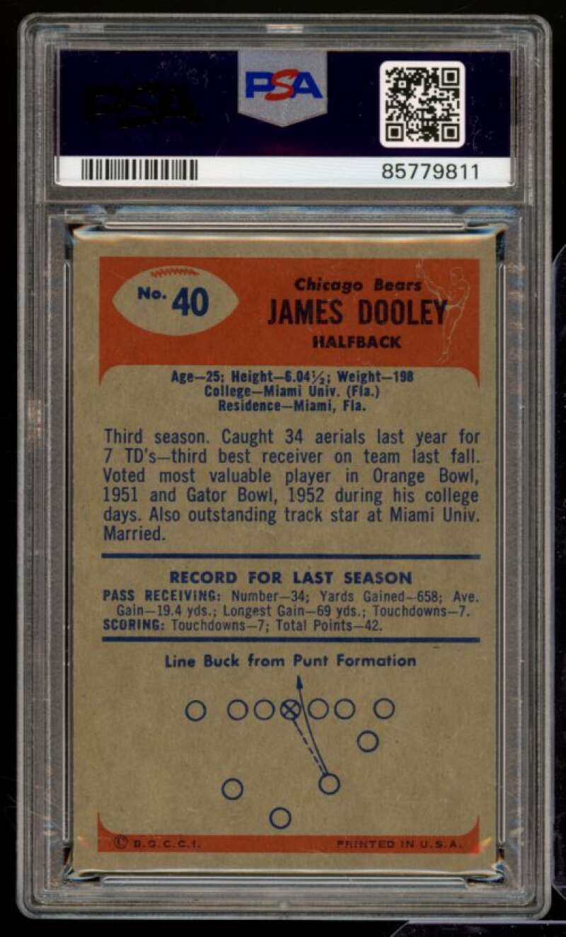 Jim Dooley Card 1955 Bowman #40 PSA 4.5 Image 2